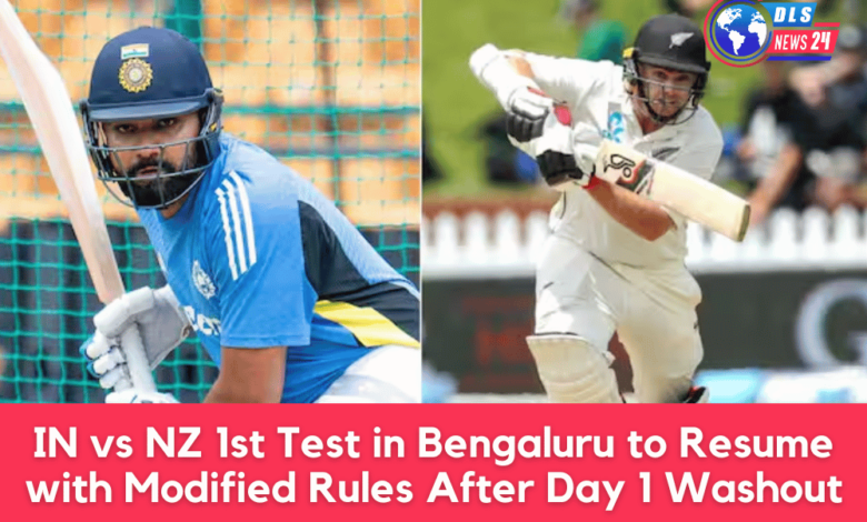 India vs NZ 1st Test in Bengaluru to Resume with Modified Rules After Day 1 Washout